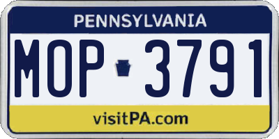 PA license plate MOP3791