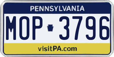 PA license plate MOP3796