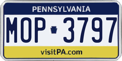 PA license plate MOP3797