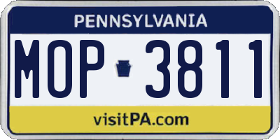 PA license plate MOP3811