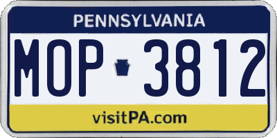 PA license plate MOP3812