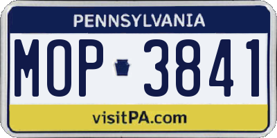 PA license plate MOP3841