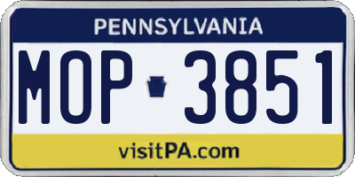 PA license plate MOP3851
