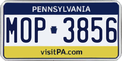 PA license plate MOP3856