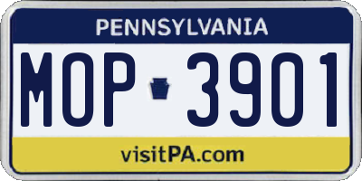 PA license plate MOP3901