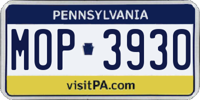 PA license plate MOP3930