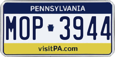 PA license plate MOP3944