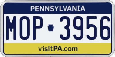 PA license plate MOP3956