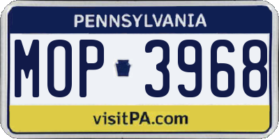 PA license plate MOP3968