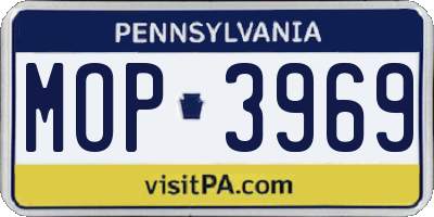 PA license plate MOP3969