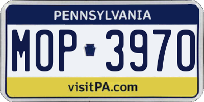 PA license plate MOP3970