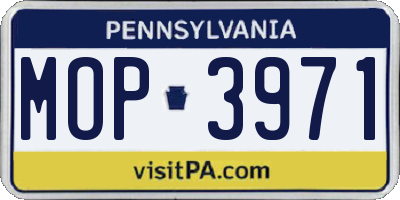 PA license plate MOP3971
