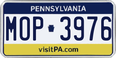 PA license plate MOP3976