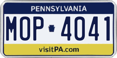 PA license plate MOP4041