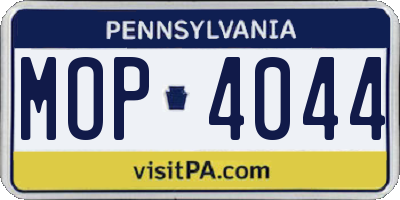 PA license plate MOP4044