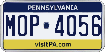 PA license plate MOP4056