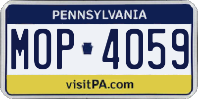 PA license plate MOP4059