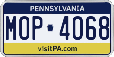 PA license plate MOP4068