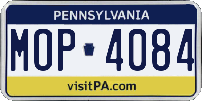 PA license plate MOP4084