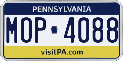 PA license plate MOP4088