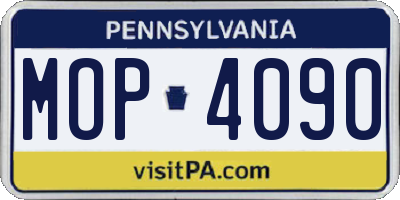 PA license plate MOP4090