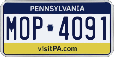 PA license plate MOP4091