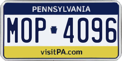 PA license plate MOP4096