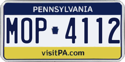 PA license plate MOP4112