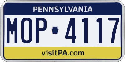 PA license plate MOP4117