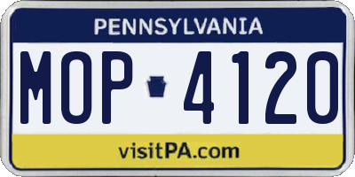 PA license plate MOP4120