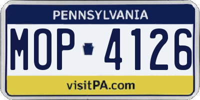 PA license plate MOP4126