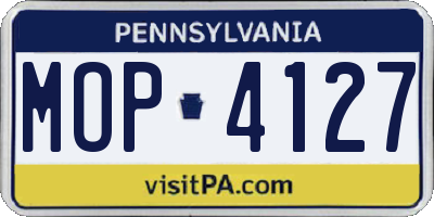 PA license plate MOP4127