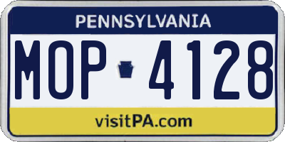 PA license plate MOP4128