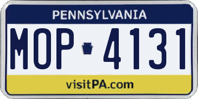 PA license plate MOP4131