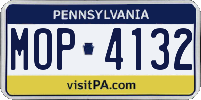 PA license plate MOP4132