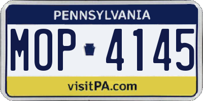 PA license plate MOP4145