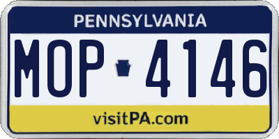 PA license plate MOP4146