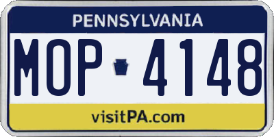 PA license plate MOP4148