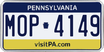 PA license plate MOP4149