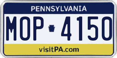 PA license plate MOP4150