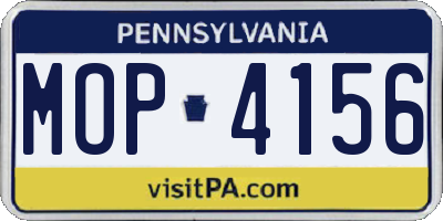 PA license plate MOP4156