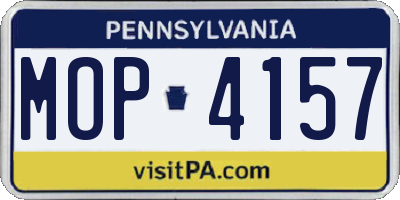 PA license plate MOP4157