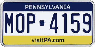 PA license plate MOP4159