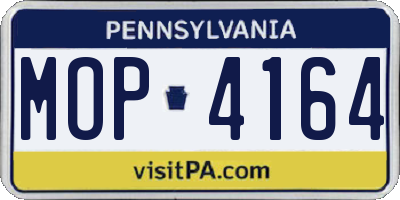 PA license plate MOP4164