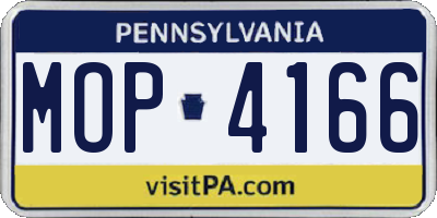 PA license plate MOP4166