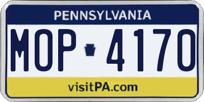 PA license plate MOP4170