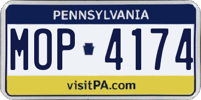 PA license plate MOP4174