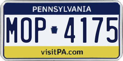 PA license plate MOP4175