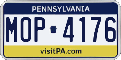 PA license plate MOP4176