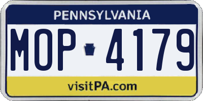 PA license plate MOP4179